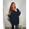 Svetr oversize dlouhý rukáv dámský nadrozměr (4XL/5XL/6XL ONE SIZE) ITALSKá MODA IMHMS23LUXURY/DU (Velikost 4XL/5XL, Barva Černá)