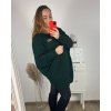Svetr oversize dlouhý rukáv dámský nadrozměr (4XL/5XL/6XL ONE SIZE) ITALSKá MODA IMHMS23LUXURY/DU (Velikost 4XL/5XL, Barva Černá)