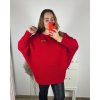 Svetr oversize dlouhý rukáv dámský nadrozměr (4XL/5XL/6XL ONE SIZE) ITALSKá MODA IMHMS23LUXURY/DU (Velikost 4XL/5XL, Barva Černá)