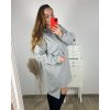 Šaty teplé mikinové oversize dlouhý rukáv dámské (3XL/4XL ONE SIZE) ITALSKÁ MÓDA IMD23804/DR (Velikost 3XL/4XL, Barva šedá)