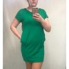 Šaty klasik letní krátký rukáv dámské (L/XL ONE SIZE) ITALSKá MóDA IMB22BASIC/DUR (Velikost L/XL, Barva zelená)