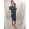 Šaty klasik letní krátký rukáv dámské (L/XL ONE SIZE) ITALSKá MóDA IMB22BASIC/DUR (Velikost L/XL, Barva zelená)