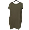 Šaty klasik letní krátký rukáv dámské (L/XL ONE SIZE) ITALSKá MóDA IMB22BASIC/DUR (Velikost L/XL, Barva zelená)