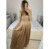 Šaty dlouhé společenské flitrové dlouhý rukáv dámské (S/M ONE SIZE) ITALSKÁ MÓDA IMPGM2324526/DUR (Velikost S/M/L, Barva zelená smaragdová)