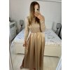 Šaty dlouhé společenské flitrové dlouhý rukáv dámské (S/M ONE SIZE) ITALSKÁ MÓDA IMPGM2324526/DUR (Velikost S/M/L, Barva zelená smaragdová)