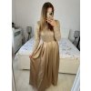 Šaty dlouhé společenské flitrové dlouhý rukáv dámské (S/M ONE SIZE) ITALSKÁ MÓDA IMPGM2324526/DUR (Velikost S/M/L, Barva zelená smaragdová)