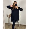 Tunika elegantní třpytivé dlouhý rukáv dámské nadorzměr (2XL/3XL ONE SIZE) ITALSKá MóDA IMC23AMELIA/DUR (Velikost 2XL/3XL, Barva Černá)