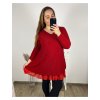 Tunika elegantní třpytivé dlouhý rukáv dámské nadorzměr (2XL/3XL ONE SIZE) ITALSKá MóDA IMC23AMELIA/DUR (Velikost 2XL/3XL, Barva Černá)