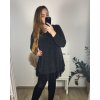 Tunika elegantní třpytivé dlouhý rukáv dámské nadorzměr (2XL/3XL ONE SIZE) ITALSKá MóDA IMC23AMELIA/DUR (Velikost 2XL/3XL, Barva Černá)