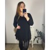 Tunika elegantní třpytivé dlouhý rukáv dámské nadorzměr (2XL/3XL ONE SIZE) ITALSKá MóDA IMC23AMELIA/DUR (Velikost 2XL/3XL, Barva Černá)