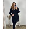 Tunika elegantní třpytivé dlouhý rukáv dámské nadorzměr (2XL/3XL ONE SIZE) ITALSKá MóDA IMC23AMELIA/DUR (Velikost 2XL/3XL, Barva Černá)