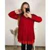 Tunika elegantní třpytivé dlouhý rukáv dámské nadorzměr (2XL/3XL ONE SIZE) ITALSKá MóDA IMC23AMELIA/DUR (Velikost 2XL/3XL, Barva Černá)