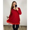 Tunika elegantní třpytivé dlouhý rukáv dámské nadorzměr (2XL/3XL ONE SIZE) ITALSKá MóDA IMC23AMELIA/DUR (Velikost 2XL/3XL, Barva Černá)