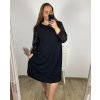 Šaty společenské flitrové dlouhý rukáv dámské nadrozměr (3XL/4XL/5XL ONE SIZE) ITALSKÁ MÓDA IMWT234281/DU (Velikost 3XL/4XL, Barva Černá)
