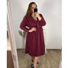 Šaty společenské dlouhý rukáv dámské nadrozměr (3XL/4XL/5XL ONE SIZE) ITALSKÁ MÓDA IM423LINDA/DUR (Velikost 3XL/4XL, Barva Černá)