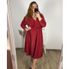 Šaty společenské dlouhý rukáv dámské nadrozměr (3XL/4XL/5XL ONE SIZE) ITALSKÁ MÓDA IM423LINDA/DUR (Velikost 3XL/4XL, Barva Černá)