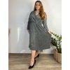 Šaty společenské dlouhý rukáv dámské nadrozměr (3XL/4XL/5XL ONE SIZE) ITALSKÁ MÓDA IM423LINDA/DUR (Velikost 3XL/4XL, Barva Černá)