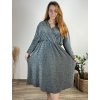 Šaty společenské dlouhý rukáv dámské nadrozměr (3XL/4XL/5XL ONE SIZE) ITALSKÁ MÓDA IM423LINDA/DUR (Velikost 3XL/4XL, Barva Černá)