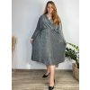 Šaty společenské dlouhý rukáv dámské nadrozměr (3XL/4XL/5XL ONE SIZE) ITALSKÁ MÓDA IM423LINDA/DUR (Velikost 3XL/4XL, Barva Černá)