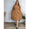 Šaty společenské dlouhý rukáv dámské nadrozměr (3XL/4XL/5XL ONE SIZE) ITALSKÁ MÓDA IM423LINDA/DUR (Velikost 3XL/4XL, Barva Černá)