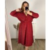 Šaty společenské dlouhý rukáv dámské nadrozměr (3XL/4XL/5XL ONE SIZE) ITALSKÁ MÓDA IM423LINDA/DUR (Velikost 3XL/4XL, Barva Černá)