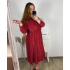 Šaty společenské dlouhý rukáv dámské nadrozměr (3XL/4XL/5XL ONE SIZE) ITALSKÁ MÓDA IM423LINDA/DUR (Velikost 3XL/4XL, Barva Černá)