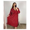 Šaty společenské dlouhý rukáv dámské nadrozměr (3XL/4XL/5XL ONE SIZE) ITALSKÁ MÓDA IM423LINDA/DUR (Velikost 3XL/4XL, Barva Černá)