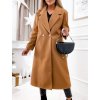 Kabát flaušový s podšívkou dlouhý rukáv dámský (S/M ONE SIZE) ITALSKÁ MÓDA IMWAK234340/DUR (Velikost S/M/L, Barva Černá)