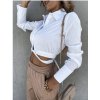 Košile croptop se zavazováním dlouhý rukáv dámská (S/M ONE SIZE) ITALSKÁ MÓDA IMWAA233873/DUR