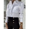 Košile croptop dlouhý rukáv dámská (S/M ONE SIZE) ITALSKÁ MÓDA IMWAA233946/DUR (Velikost S/M/L, Barva bílá)