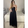 Šaty dlouhé třpytivé společenské na ramínka dámské (S/M/L ONE SIZE) ITALSKÁ MÓDA IMC23480/DUR (Velikost M/L, Barva Černá)