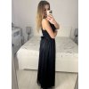 Šaty dlouhé třpytivé společenské na ramínka dámské (S/M/L ONE SIZE) ITALSKÁ MÓDA IMC23480/DUR (Velikost M/L, Barva Černá)