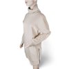 Šaty teplé dlouhý rukáv dámské nadrozměr (L/XL ONE SIZE) ITALSKá MóDA IMC23460/DR (Velikost L/XL, Barva béžová)