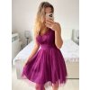 Šaty krátké společenské na ramínka dámské (S/M ONE SIZE) ITALSKÁ MÓDA IMPSH23C662/DU (Velikost S/M/L, Barva Černá)