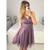Šaty krátké společenské na ramínka dámské (S/M ONE SIZE) ITALSKÁ MÓDA IMPSH23C662/DU (Velikost S/M/L, Barva Černá)