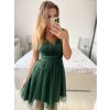 Šaty krátké společenské na ramínka dámské (S/M ONE SIZE) ITALSKÁ MÓDA IMPSH23C662/DU (Velikost S/M/L, Barva Černá)