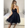 Šaty krátké společenské na ramínka dámské (S/M ONE SIZE) ITALSKÁ MÓDA IMPSH23C662/DU (Velikost S/M/L, Barva Černá)