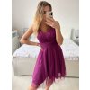 Šaty krátké společenské na ramínka dámské (S/M ONE SIZE) ITALSKÁ MÓDA IMPSH23C662/DU (Velikost S/M/L, Barva Černá)