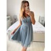 Šaty krátké společenské na ramínka dámské (S/M ONE SIZE) ITALSKÁ MÓDA IMPSH23C662/DU (Velikost S/M/L, Barva Černá)