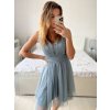 Šaty krátké společenské na ramínka dámské (S/M ONE SIZE) ITALSKÁ MÓDA IMPSH23C662/DU (Velikost S/M/L, Barva Černá)