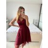 Šaty krátké společenské na ramínka dámské (S/M ONE SIZE) ITALSKÁ MÓDA IMPSH23C662/DU (Velikost S/M/L, Barva Černá)