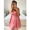 Šaty krátké společenské na ramínka dámské (S/M ONE SIZE) ITALSKÁ MÓDA IMPSH23C662/DU (Velikost S/M/L, Barva Černá)