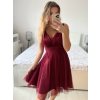 Šaty krátké společenské na ramínka dámské (S/M ONE SIZE) ITALSKÁ MÓDA IMPSH23C662/DU (Velikost S/M/L, Barva Černá)