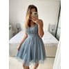 Šaty krátké společenské na ramínka dámské (S/M ONE SIZE) ITALSKÁ MÓDA IMPSH23C662/DU (Velikost S/M/L, Barva Černá)