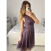 Šaty krátké společenské na ramínka dámské (S/M ONE SIZE) ITALSKÁ MÓDA IMPSH23C662/DU (Velikost S/M/L, Barva Černá)