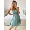 Šaty krátké společenské na ramínka dámské (S/M ONE SIZE) ITALSKÁ MÓDA IMPSH23C662/DU (Velikost S/M/L, Barva Černá)