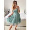 Šaty krátké společenské na ramínka dámské (S/M ONE SIZE) ITALSKÁ MÓDA IMPSH23C662/DU (Velikost S/M/L, Barva Černá)