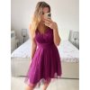 Šaty krátké společenské na ramínka dámské (S/M ONE SIZE) ITALSKÁ MÓDA IMPSH23C662/DU (Velikost S/M/L, Barva Černá)