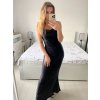Šaty společenské dlouhé třpytivé na ramínka dámské (S/M ONE SIZE) ITALSKÁ MODA IMM23M51395/DU (Velikost S/M/L, Barva Černá)