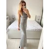 Šaty společenské dlouhé třpytivé na ramínka dámské (S/M ONE SIZE) ITALSKÁ MODA IMM23M51395/DU (Velikost S/M/L, Barva Černá)